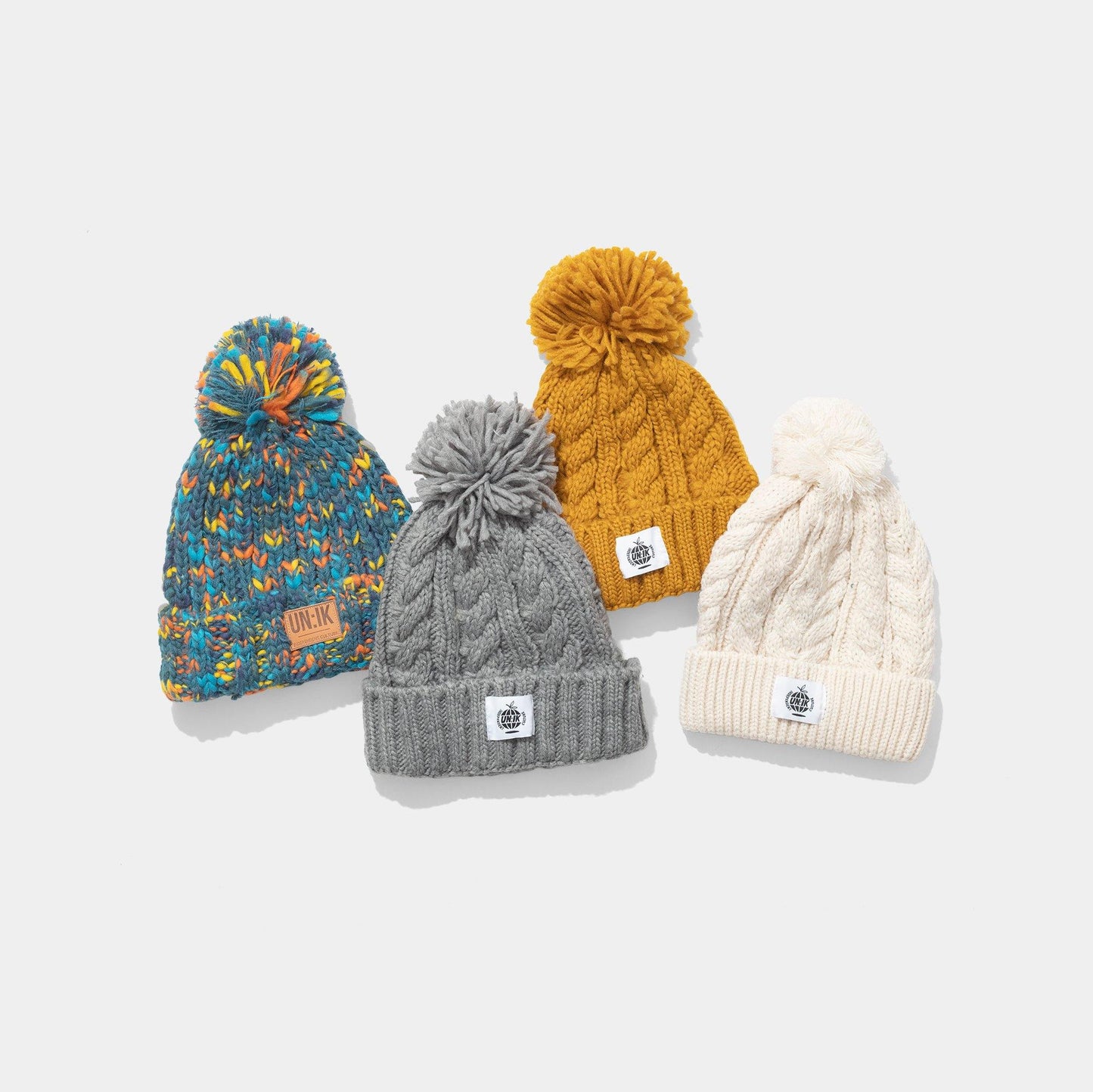 Essentials Label Bobble Hat Beanies - UN:IK Clothing